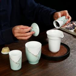 德化玉瓷茶壶茶杯旅行套装